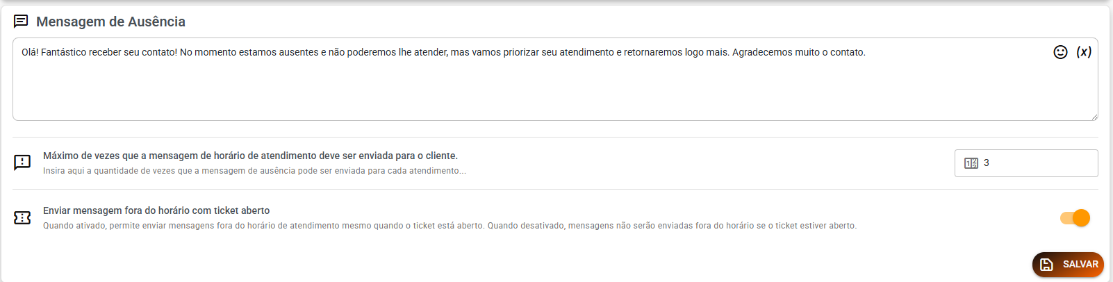 Mensagens de Ausência