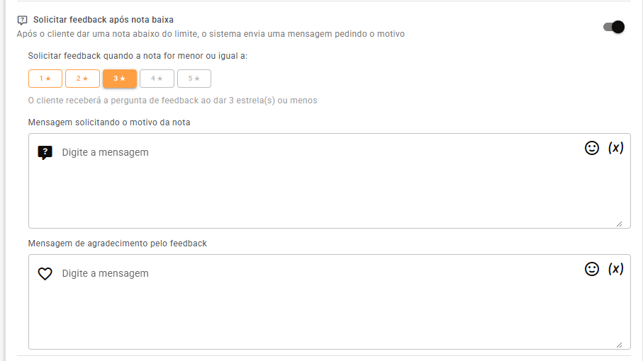 Configuração de Nota Baixa