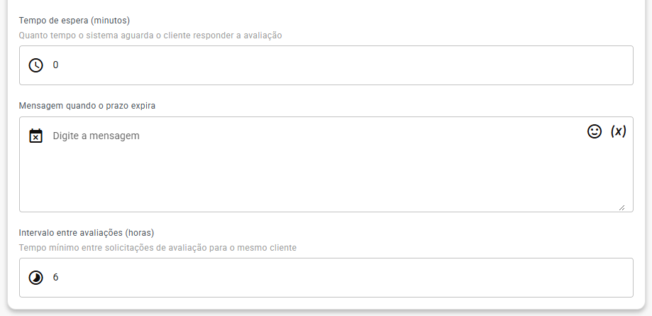 Configurações de Tempo