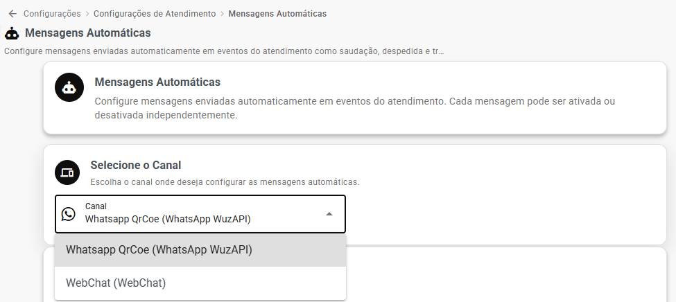 Selecionando o Canal