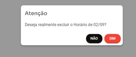 Confirmação de exclusão