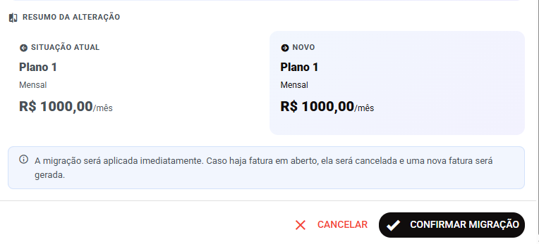 Resumo da Alteração