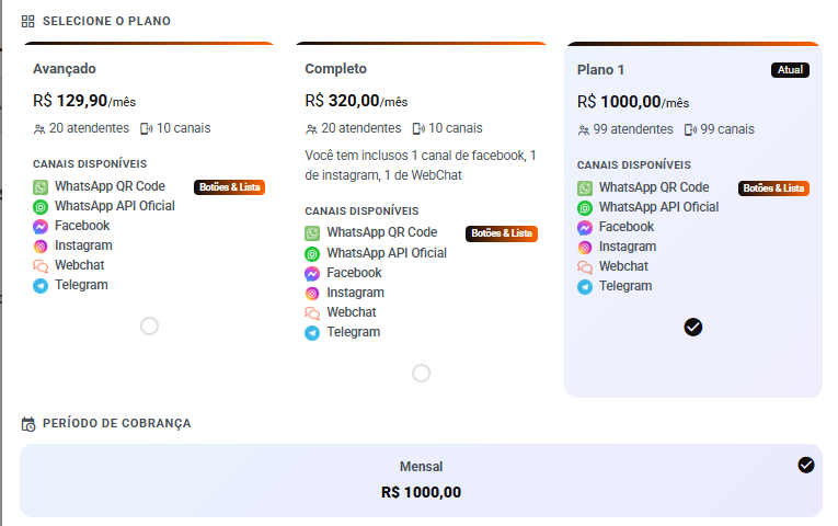 Escolher Novo Plano